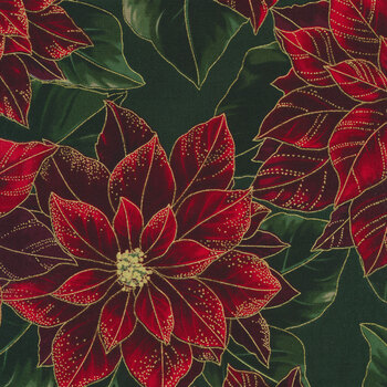 Holiday Wishes 7766-60G Hunter Gold by Hoffman Fabrics