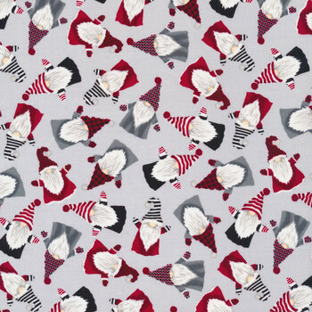Gnome for the Holidays C1365-Grey by Timeless Treasures Fabrics