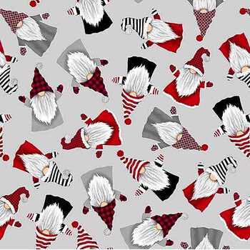 Gnome for the Holidays C1364-Grey by Timeless Treasures Fabrics