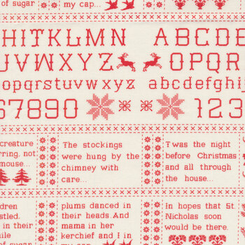 Christmas Stitched 20441-22 Snow Poinsettia by Fig Tree & Co. for Moda Fabrics