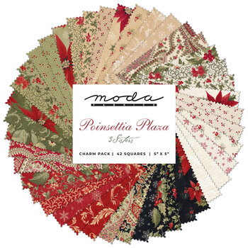 Poinsettia Plaza  Charm Pack by 3 Sisters for Moda Fabrics