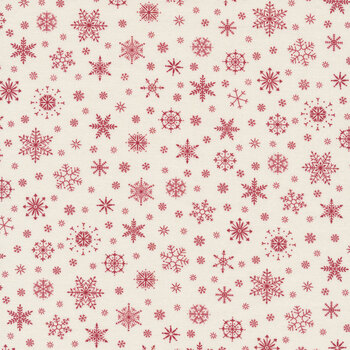 Poinsettia Plaza 44296-11 Cream Crimson by 3 Sisters for Moda Fabrics REM