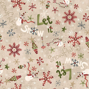 Let It Snow 2878F-44 Cream by Janet Rae Nesbitt from Henry Glass Fabrics