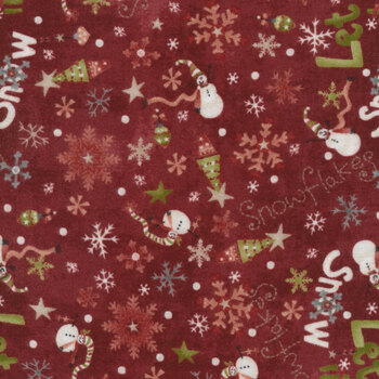 Let It Snow 2878F-88 Red by Janet Rae Nesbitt from Henry Glass Fabrics