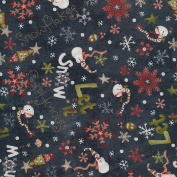 Let It Snow 2878F-99 Charcoal by Janet Rae Nesbitt from Henry Glass Fabrics