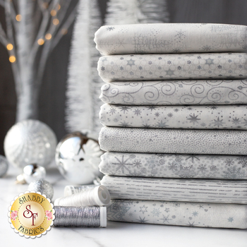 Stof Christmas  8 FQ Set - White/Silver by Stof Fabrics - RESERVE