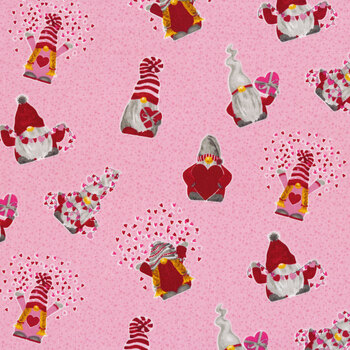 Gnomes in Love C11311 Pink by Tara Reed for Riley Blake Designs