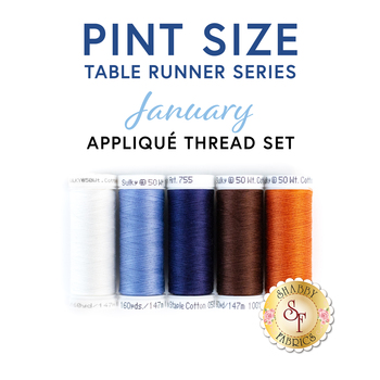  Pint Size Table Runner Series Kit - January - 5pc Thread Set