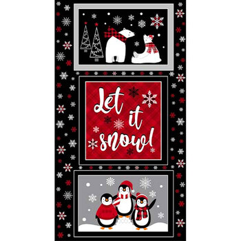 Winter Comfort Flannel 12761F-12 Snowy Panel Black by Kanvas Studio for Benartex