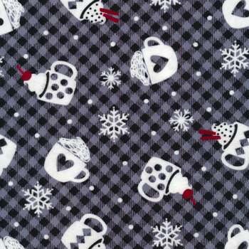 Winter Comfort Flannel 12765F-11 Snowy Cocoa Black/Gray by Kanvas Studio for Benartex