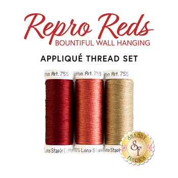  Bountiful Wall Hanging Kit - Repro Reds - 3pc Appliqué Thread Set