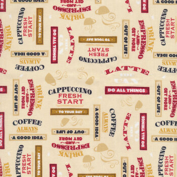 Coffee Always 56073-293 Cream by Lorilynn Simms for Wilmington Prints