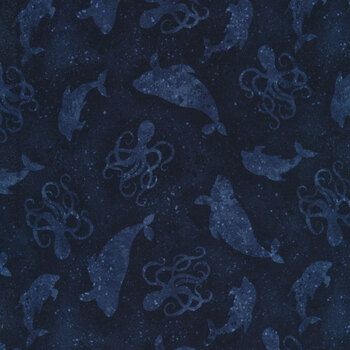 Paradise Bay 40759-444 Navy by Wilmington Prints