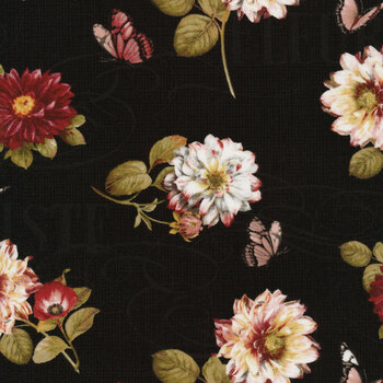 Rosewood Lane 86509-991 Black by Lisa Audit for Wilmington Prints