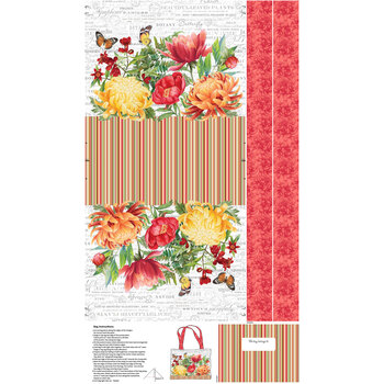Morning Blossom C24927-10 Canvas Tote Bag Panel by Michel Design Works for Northcott Fabrics