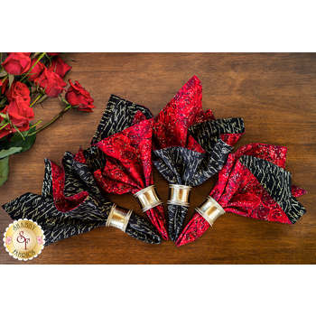 Cloth Napkins Kit - Gilded Rose - Makes 4