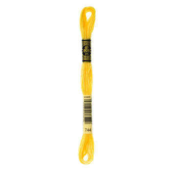 DMC 744 Pale Yellow - 6 Strand Embroidery Floss