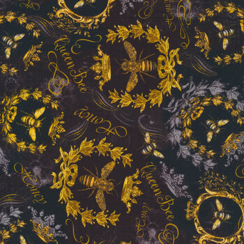 Queen Bee CD1355-Black by Timeless Treasures Fabrics