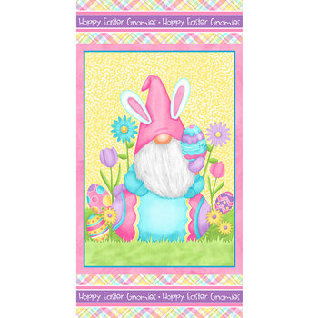 Hoppy Easter Gnomies 567P-25 Multi Panel by Shelly Comiskey for Henry Glass Fabrics
