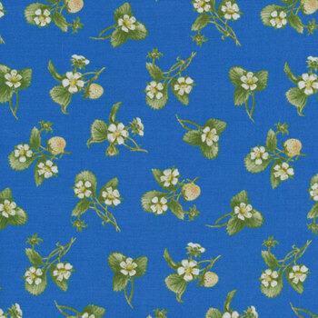 Strawberry Garden 503-76 Blue by Jane Shasky for Henry Glass Fabrics REM