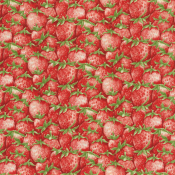 Strawberry Garden 506-86 Red by Jane Shasky for Henry Glass Fabrics