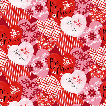 Be Mine 476-82 Red by Jane Alison for Henry Glass Fabrics