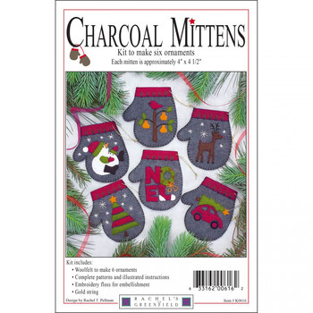 Charcoal Mittens Ornament Kit - Makes 6