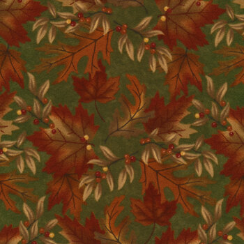 Fall Melody Flannels 6901-12F Olive by Holly Taylor for Moda Fabrics