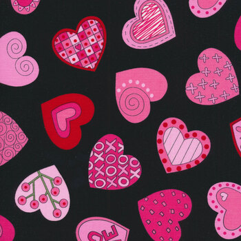 Love Me Do A-470-K Black Petite Fours by Kim Schaefer for Andover Fabrics