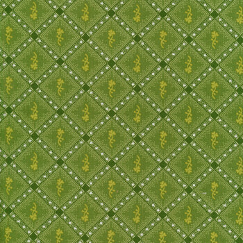 Lucky Charms A-412-G Green Clover Plaid Stripe by Andover Fabrics