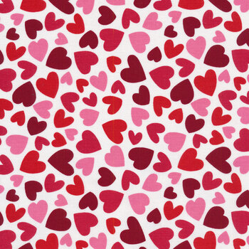 Happy Hearts 13801-133 Packed Hearts White by Nancy McKenzie for Wilmington Prints