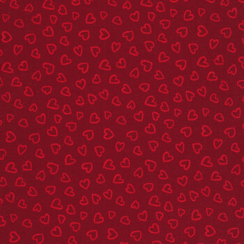 Happy Hearts 13805-333 Heart Outlines Red by Nancy McKenzie for Wilmington Prints