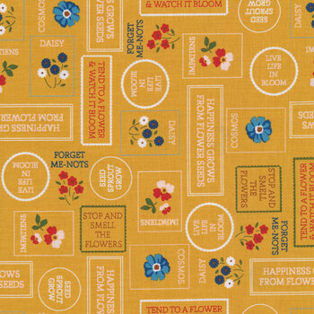 Forget-Me-Not 53009-5-Ochre by Windham Fabrics