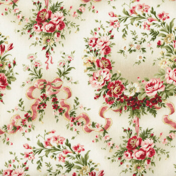 American Beauty MAS10250-E Wreath Of Rose Cream by Robyn Pandolph-Saxty for Maywood Studio