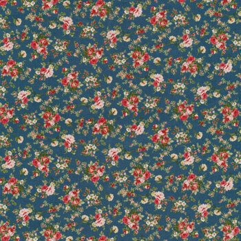 American Beauty MAS10253-B Scattered Petite Rose Blue by Robyn Pandolph-Saxty for Maywood Studio