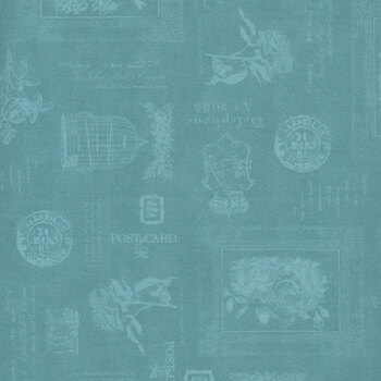 Wish You Were Here 53365-3 Teal by Whistler Studios for Windham Fabrics