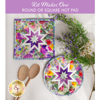  Folded Star Hot Pads - Flower Shop - Round OR Square - Purple