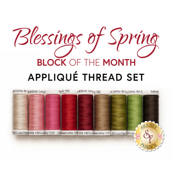 Blessings of Spring Quilt BOM - 9pc Appliqué Thread Set - RESERVE 
