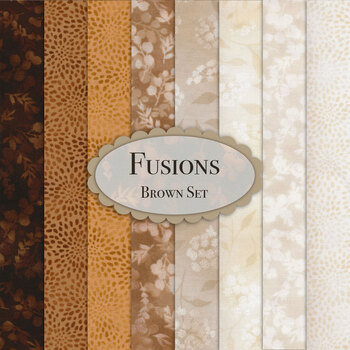 Fusions  8 FQ Set - Brown by Robert Kaufman Fabrics