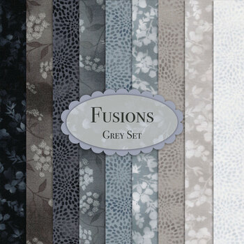 Fusions  9 FQ Set - Grey by Robert Kaufman Fabrics