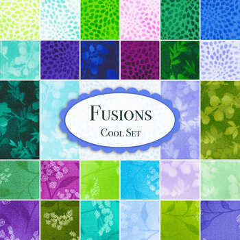 Fusions  29 FQ Set - Cool by Robert Kaufman Fabrics