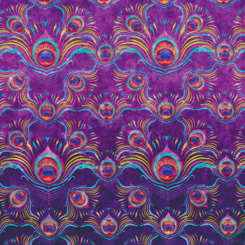 Eclectica 29195-V Peacock Ombre Damask by Dan Morris for Quilting Treasures Fabrics