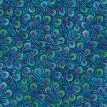 Eclectica 29197-Q Peacock Feather Toss by Dan Morris for Quilting Treasures Fabrics