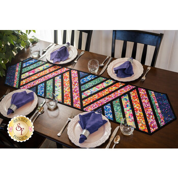 Greased Lightning Table Runner - Painterly Petals - SAMPLE