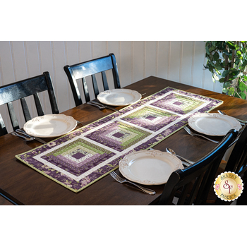 SAMPLE - Log Cabin Table Runner - Purple Passion