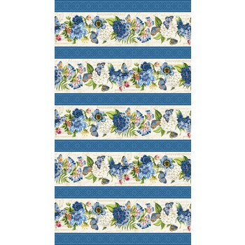 Something Blue DP25077-11 Border Stripe by Tina Higgins for Northcott Fabrics