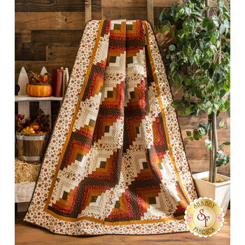 Log Cabin Throw Size Quilt - Hello Fall - SAMPLE