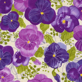 Pansy's Posies 48720-11 Cream by Robin Pickens for Moda Fabrics