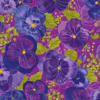Pansy's Posies 48720-14 Plum by Robin Pickens for Moda Fabrics REM