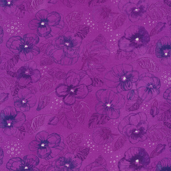 Pansy's Posies 48721-14 Plum by Robin Pickens for Moda Fabrics